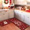 Christmas Kitchen Rugs and Mats Set of 2, Christmas Decorations for Home Non Slip Backing Winter Holiday Kitchen Rug Seasonal Low-Profile Kitchen Floor Mat Xmas Decor 17"X47"+17"X30"